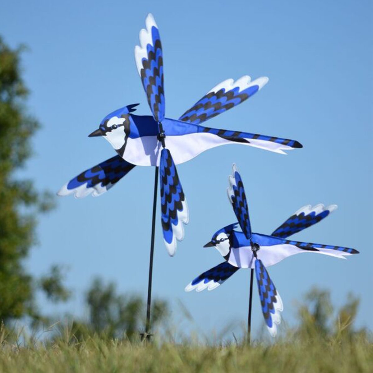 Blue Jay Whirligig Wind Spinner Small